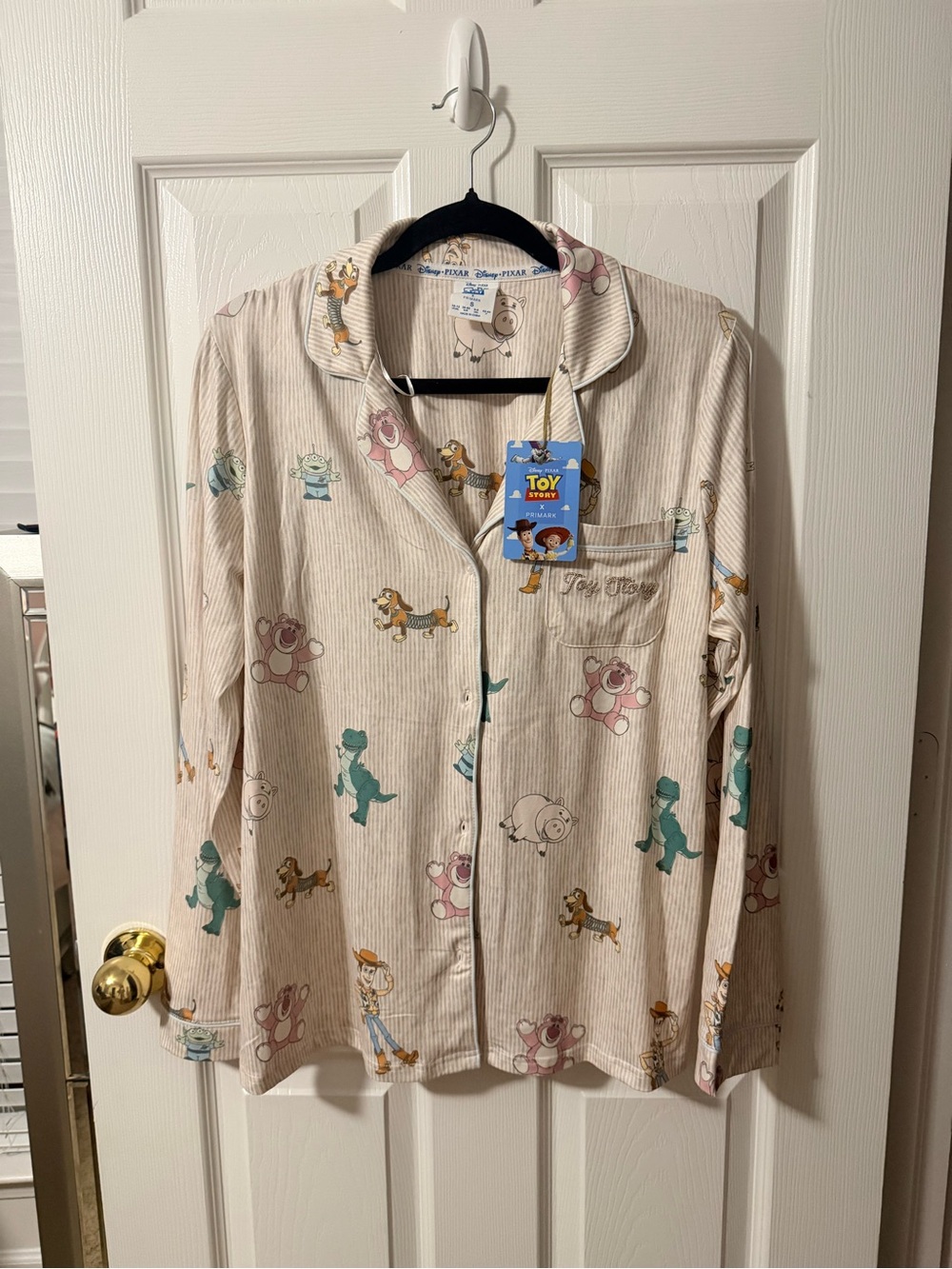 Primark Cream Toy Story Character Button-Up Pajama Top